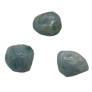 Aquamarine Smooth Nugget Bead Parcel | 19x16x16 - 18x19x17mm | Blue | 3 Beads |