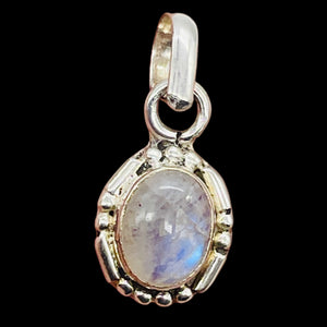 Moonstone Sterling Silver Drop Pendant | 3/4" Long | White | 1 Pendant |