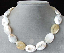 Load image into Gallery viewer, Soothing White Dendritic Opal Flat Oval Beads | 25x18x6mm | 3 Beads |
