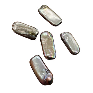 5 Glamour Platinum FW Rectangle Coin Pearls 9935