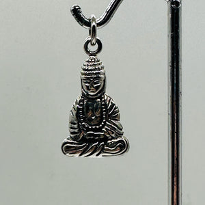 Buddha Sterling Silver Pendant | 1 1/4" Long | Silver | 1 Pendant |