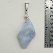 Load image into Gallery viewer, Chalcedony Designer Cut Sterling Silver Wire Wrap Pendant | 2&quot; Long | Blue |
