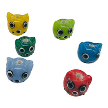 Load image into Gallery viewer, Kitty Cat Ceramic Round | 15mm | Multi-Color | 6 Beads
