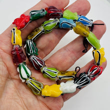 Load image into Gallery viewer, Frog Lampwork Jumping Froggie Beads| Multi-Color | 17mm Long | 11 Beads |
