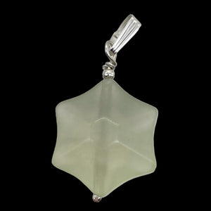 Jade Star Sterling Silver Pendant | Minty Green | 1 1/4" Long | 1 Pendant |