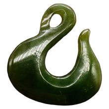 Load image into Gallery viewer, Hand Carved Genuine Jade Maori "Power" Fishhook Pendant Bead
