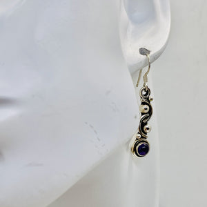 Amethyst Sterling Silver Drop/Dangle Earrings | 1 1/2" Long | Purple | 1 Pair |