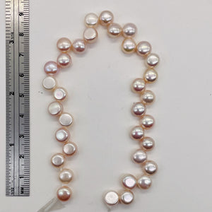 Top Drilled Button 7-7.25x4mm Lavender Pink FW Pearl 8" Strand 4761