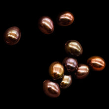 Load image into Gallery viewer, Natural Red Gold Freshwater Pearl Parcel 10 Oval Pearls 6x5mm Jewelry Making
