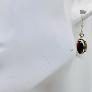 Fabulous Red Garnet Sterling Silver Drop/Dangle Earrings! | 1" Long |