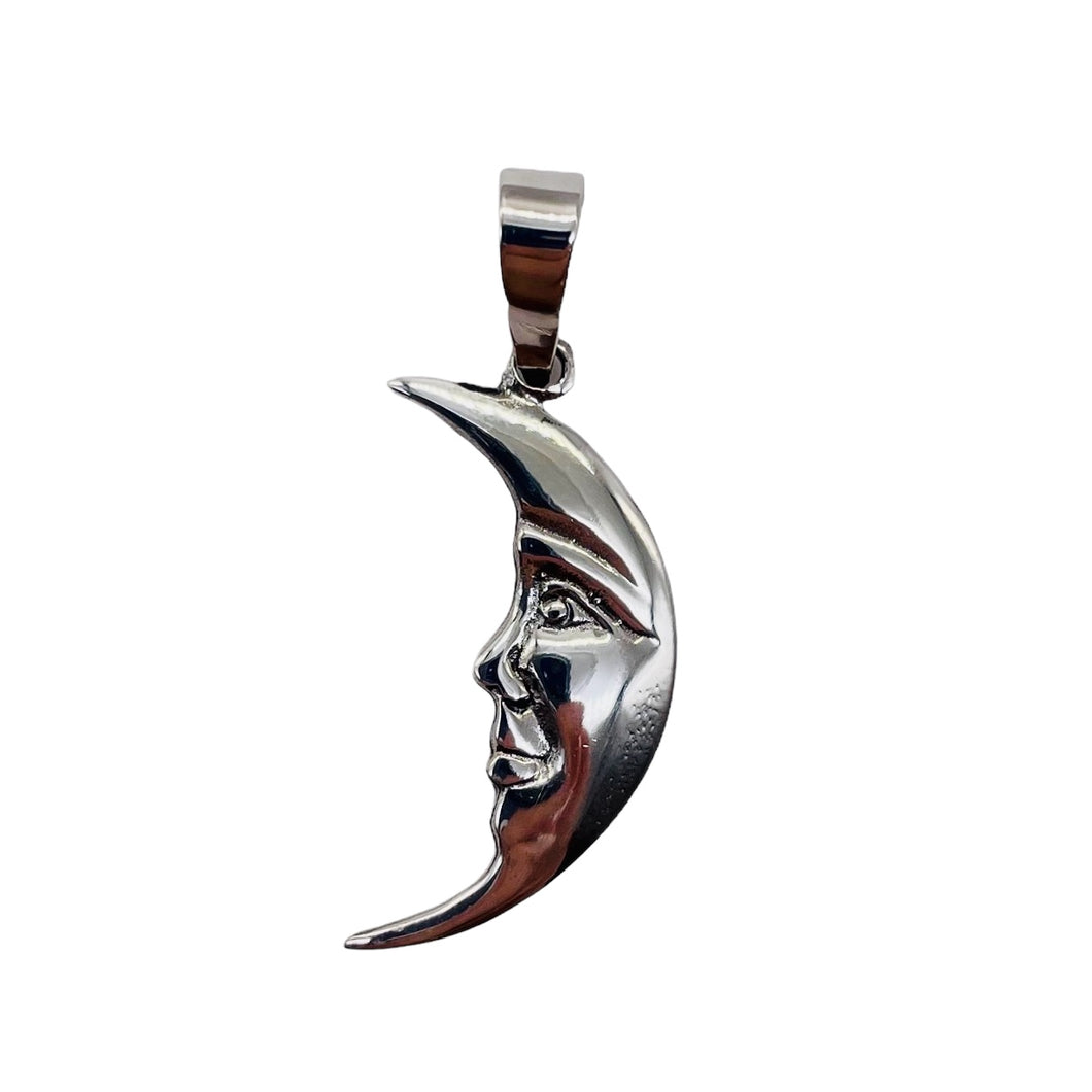 Man in the Moon Sterling Silver Charm | 1 1/4