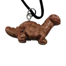 Load image into Gallery viewer, Rhodonite Diplodocus Dinosaur Pendant | 3/4&#39; Long | Pink. Black | 1 Pendant |
