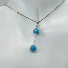 Load image into Gallery viewer, Aquamarine Dangle Drop Sterling Silver Pendant | 1 1/2" Long | Blue |
