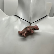 Load image into Gallery viewer, Rhodonite Tyrannosaurus Rex Dinosaur Pendant Necklace | 3/4&#39; Long | Pink White |
