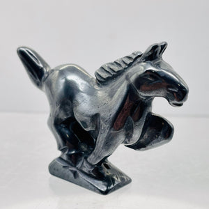 Hand-Carved Galloping Horse | 1 5/8" Tall | Black | 1 Pony |