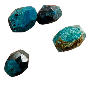 Premium! 1 Natural Chrysocolla Faceted Bead 9653