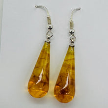 Load image into Gallery viewer, Amber Long Teardrop Dangle Earrings | 1 1/2" Long | Amber | 1 Pair Earrings |
