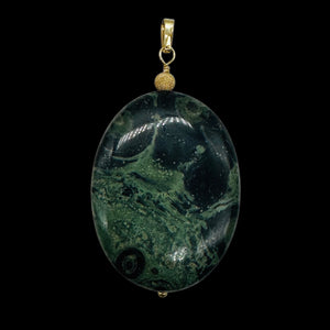 Exotic Kambaba Jasper Oval 14K Gold Filled Pendant | 2" Long | 1 Pendant |