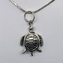 Load image into Gallery viewer, Turtle Sterling Silver Sea Dweller Pendant | 1 1/4&quot; Long | Silver | 1 Pendant |
