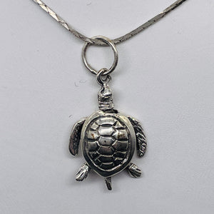 Turtle Sterling Silver Sea Dweller Pendant | 1 1/4" Long | Silver | 1 Pendant |