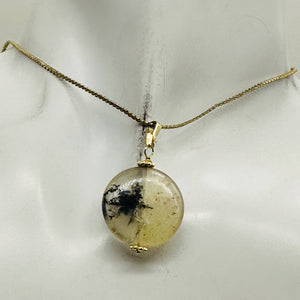 Gemmy Dendritic Peruvian Opal 14K Gold Filled Pendant | Clear Black|1 1/4" Long|