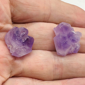 Amethyst Natural Crystals Bead Parcel| 21x19x14 and 21x19x13mm| Purple| 2 Beads|