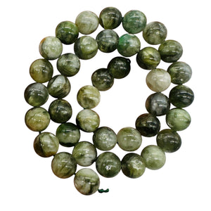 Mossy Aquamarine Round Bead Parcel | 10mm | Green, Clear | 6 Beads |