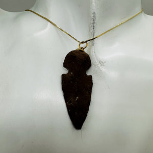 Obsidian Carved Arrowhead Pendant | 1 3/4" Long | Black | 1 Pendant |