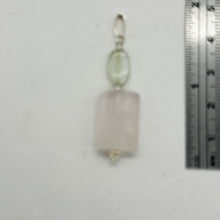 Load image into Gallery viewer, Rose Quartz, Green Moonstone Sterling Silver Pendant | 1 1/2&quot; Long| Pink, Green|
