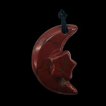 Load image into Gallery viewer, Red Brecciated Jasper Star and Moon Pendant Necklace Celestial Jewelry
