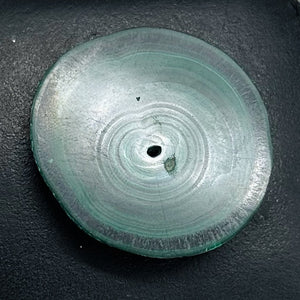 Malachite 31g Polished Round Stalactite Slice | 41x41x7mm | Green | 1 Specimen |
