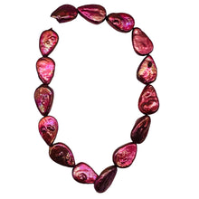 Load image into Gallery viewer, Yummy Raspberry FW Teardrop Coin Pearl 8 inchStrand 9949HS
