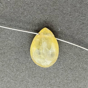 1 Peach Sapphire Faceted 10x7mm Briolette Bead 6924