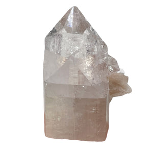 Apophyllite Stilbite 11g Collectors Crystal Pyramid | 25x20x19mm | Clear, Pink |