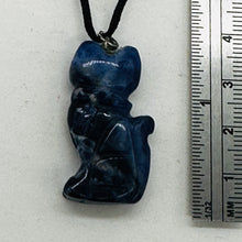 Load image into Gallery viewer, Sodalite Stone Kitty Cat Pendant Necklace | 1 1/4&quot; Long | Blue, White |
