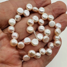 Load image into Gallery viewer, Top Drilled Button 7-7.25x4mm Lavender Pink FW Pearl 8&quot; Strand 4761
