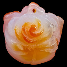 Load image into Gallery viewer, Carved Carnelian rose Flower Bead | Orange | 24x10mm | 1 Bead |
