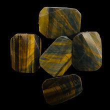 Load image into Gallery viewer, Tiger Eye Half Strand Rectangle Wavy Beads | 8&quot; Long | Bronze, Black | 5 Beads |
