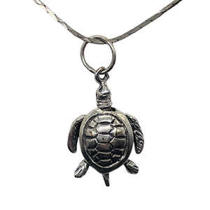 Turtle Sterling Silver Sea Dweller Pendant | 1 1/4" Long | Silver | 1 Pendant |