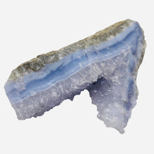 Load image into Gallery viewer, Chalcedony 219g Natural | 4 1/4x2 1/2x1 1/4&quot; | Blue White Gray | 1 Specimen
