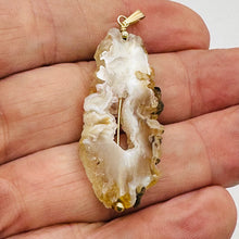 Load image into Gallery viewer, Druzy Agate Slice Designer 14kgf Pendant | 2 1/4" Long | Druzy Agate Crystal |
