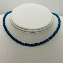 Load image into Gallery viewer, Stunning AAA Neon Blue Apatite Faceted Roundel Bead Strand | 4x2mm | 150 Beads |
