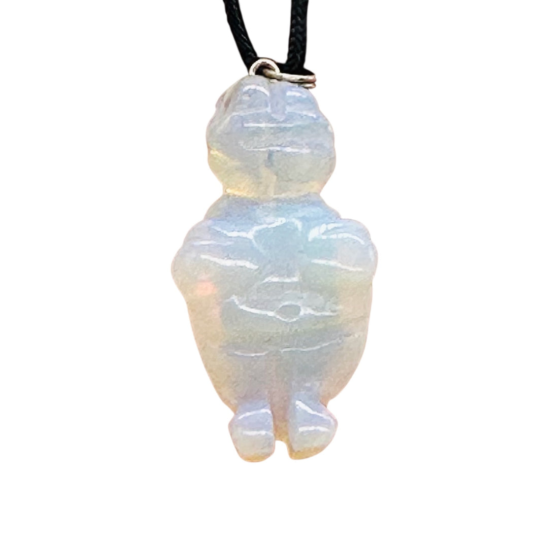 Opalized Glass Goddess Pendant Necklace | 1 1/2