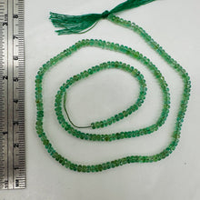 Load image into Gallery viewer, Brazilian Emerald Faceted Rondelle Beads 32 Ct Green 230 Bead Strand
