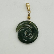 Load image into Gallery viewer, Jade New Zealand Maori Koru Sterling Silver Pendant | Green | 1&quot; Long |
