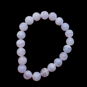 Blue Lace Agate 7" Strand Round Beads | 8mm | Blue | 21 Beads |
