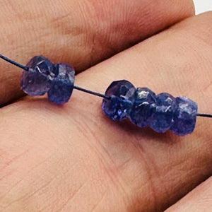 Tanzanite (approx 3cts) Rondelle Faceted Bead Parcel | 4x2mm | Blue | 8 Beads |