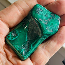 Load image into Gallery viewer, Malachite 78g Polished Gemstone FreeForm Worry Stone | 40x42x12mm | Green |
