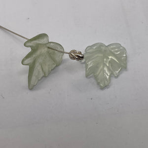 Serpentine New Jade Leaf Beads | 26x24x3 to 27x27x4mm|Clear Pale Green| 2 Beads|