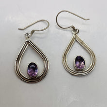 Load image into Gallery viewer, Semi-Precious Natural Amethyst Sterling Silver Drop Earrings | 1 1/2&quot; Long |
